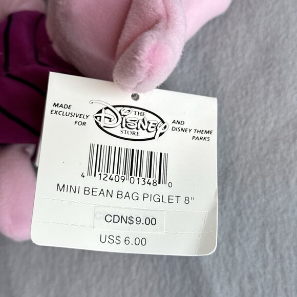 Piglet Winnie The Pooh The Disney Store Bean Bag 8" Plush Stuffed Toy Animal - Picture 4 of 4